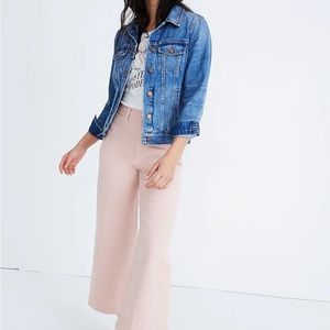 Madewell Emmett Wide Leg Cropped Pants in light pink